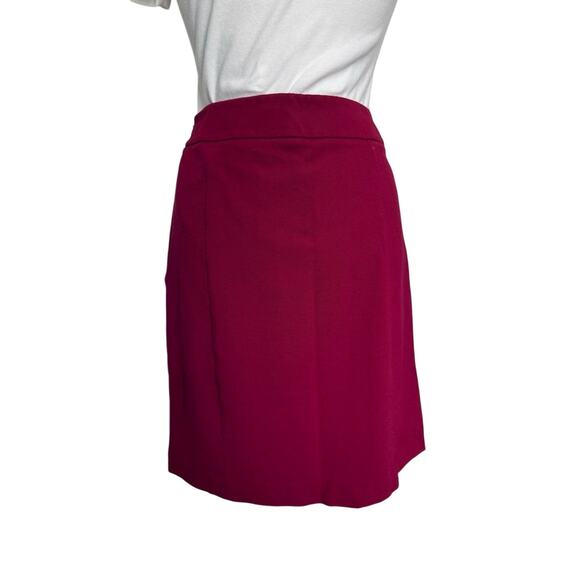 Talbots Women's 4P Vintage Red Ponte Wrap Acadamia Preppy Career Modest Skirt - Picture 3 of 14